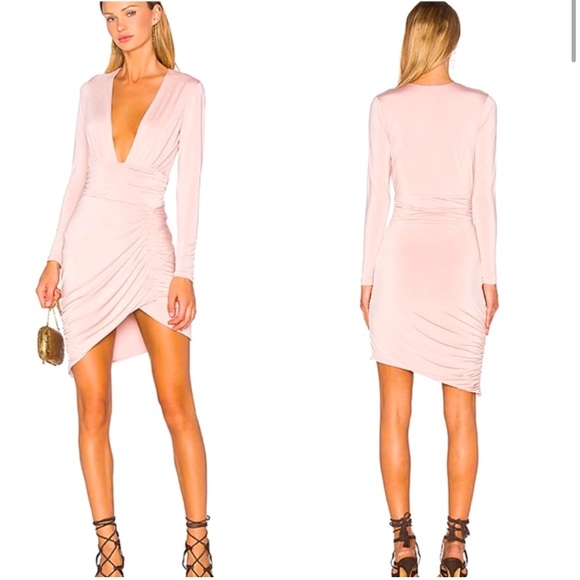 Revolve // NBD // Coco Deep V Ruched Mini Dress - Picture 2 of 3